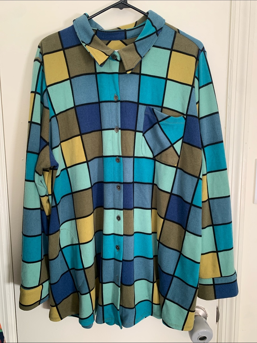 Denim & Co Jersey Knit Button Down Shirt